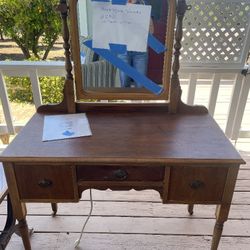 Antique Dressing Table And Mirror / Vanity