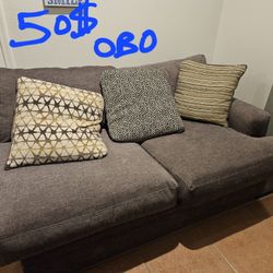 Soft Grey Couch With Pillows