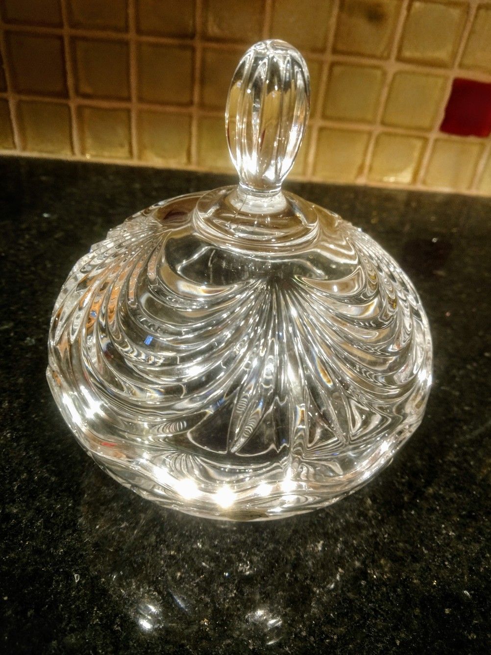 Vintage Crystal Candy Dish With Lid