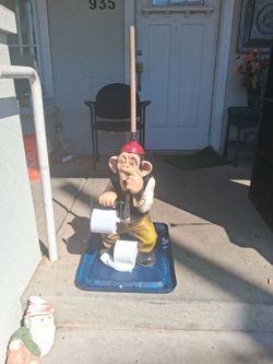 Whimsical  monkey  toilet paper  holder some