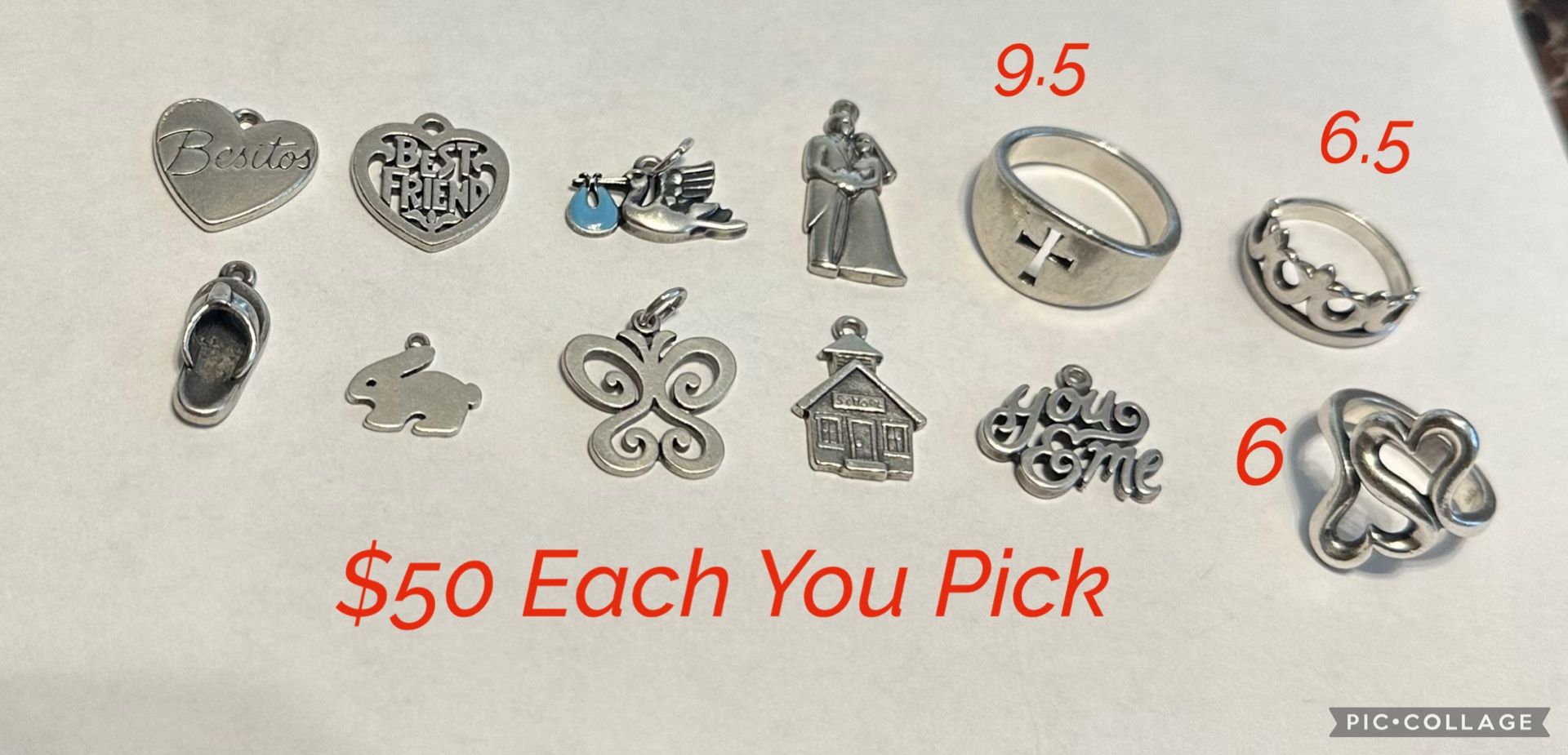 Retired James Avery Charms And Rings