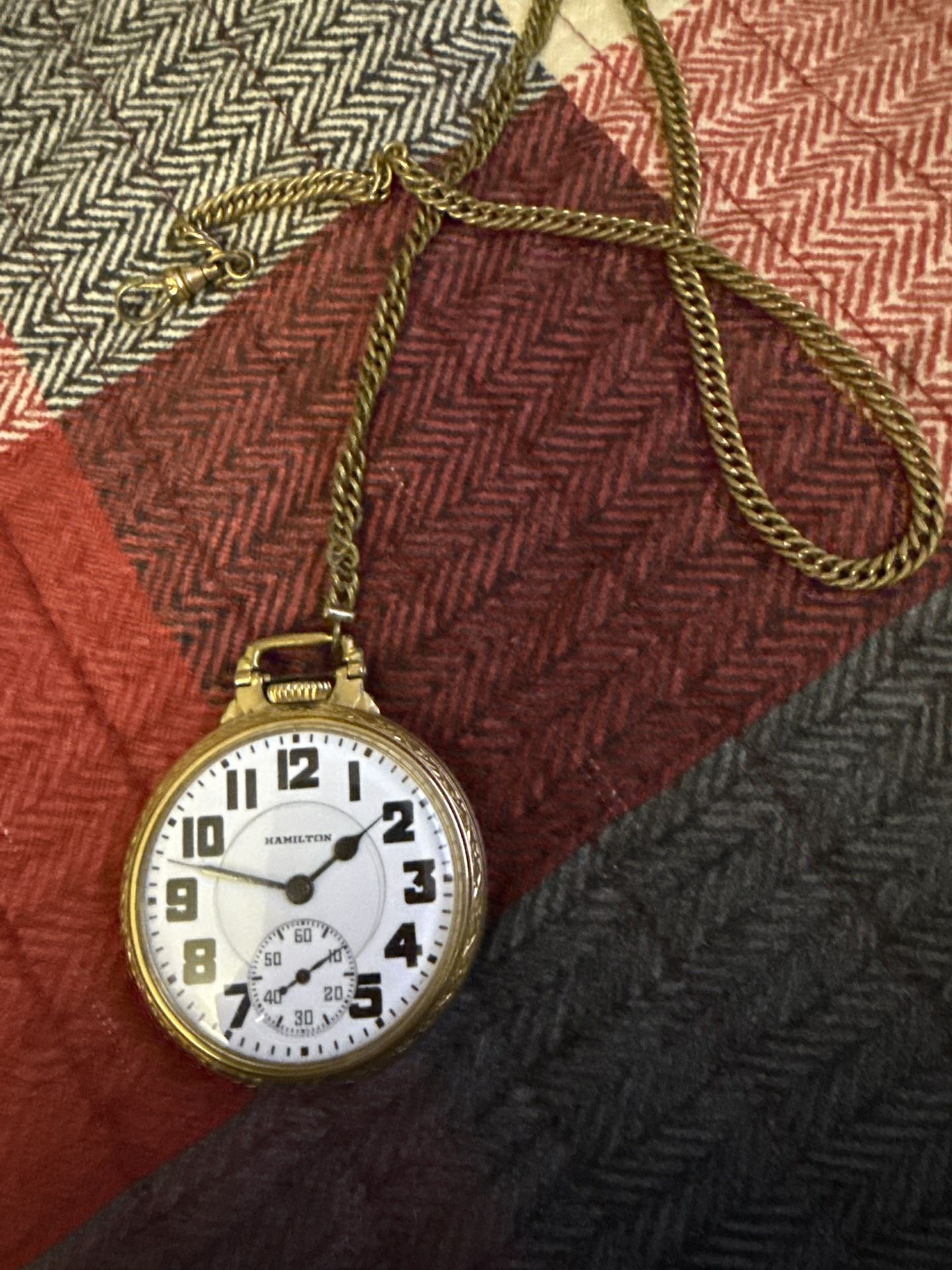 Vintage Hamilton Railroad Pocket Watch 10 Karat Gold Filled