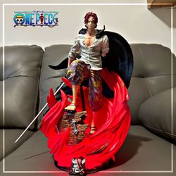 36cm Anime One Piece Red Hair Shanks Figure Gk Four Emperors Scene Manga Statue