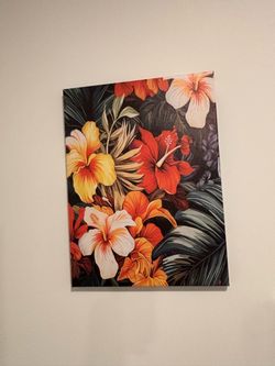 Tropical Floral Canvas Wall Art