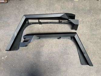 LA Zona Auto Parts 2018 to 2025 Jeep Wrangler Gladiator Front Metal Fender Flare Polvaderas Guardabarros metal off road