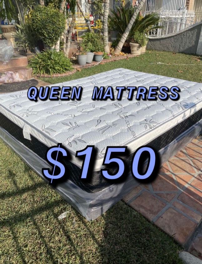 HOUSEHOLD BRAND NEW PILLOW TOP MATTRESSES ✅ COLCHONES NUEVOS PILLOW TOP 💯‼️   QUEEN SIZE $150 ❌ $210 With Box Spring   FULL SIZE $140❌ $200 With Box 