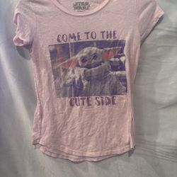 Pink Baby Yoda Graphic Tee (L)