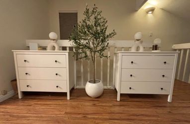 Pair of White 3-Drawer Dressers