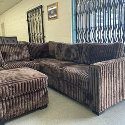 New Sectional Sofa Couch with Ottoman! Free Delivery and Assembling!