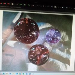 Swedish Glass Paper Weights 3 Piece
