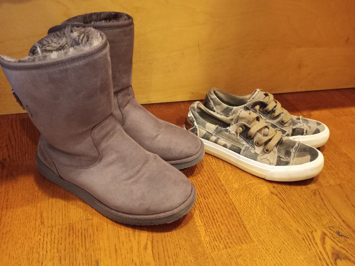 Gap Boots And Blowfish Malibu Shoes, Both Size 6. Pick Them Up In Escondido Near Toyota Both For $10.00