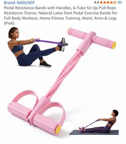 Pedal Resistance Bands with Handles, Upgrade 6-Tubes Elastic Bands for Exercise, Natural Rubber Foot Pedal Resistance Bands, Multifunction Fitness Ban