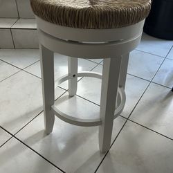 Wooden And Wicker Stool