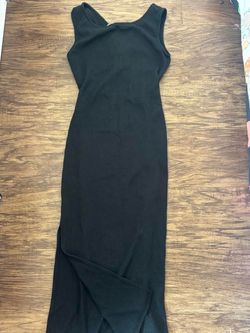 Black Ribbed Sleeveless Maxi Dress