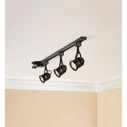 3-Light Retro 44 in. Black Linear Track Lighting Kit