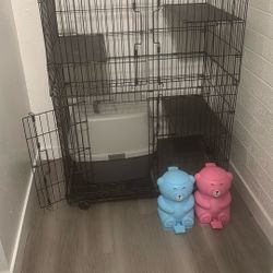 Cat Litter Box And Cage Bundle