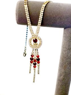 Red glass pendant necklace
