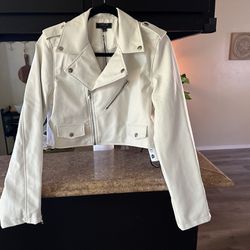 NWT Faux Leather  Cropped Jacket