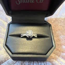 Shane Co- 1.01 Carat White Gold Engagement Ring + 2 White Gold Bands