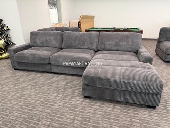 Dark Gray Low Profile Deep Seat Large Modular Sectional Couch Modern Contemporary Mid Century Minimalist Sofa Set Living Room Designer Style Staging