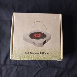 New Portable Wall Mountable CD Player with Remote Control in White