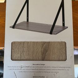 Set of 2 Home Basics 18” Wall Shelves – High-Quality Tribeca Oakwood, New in Box