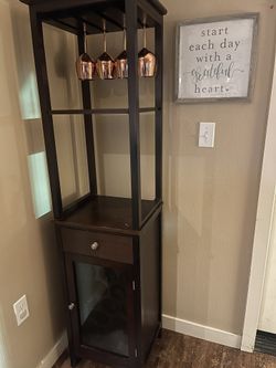 Bottle Dark Brown Bar Cabinet