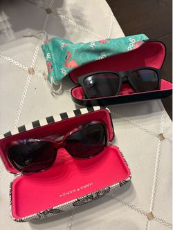 New 2 Pair Sunglasses, w/cases Black Goodr & Auburn/Tortoise Colored Woman’s, see photos!