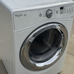 Front load whirlpool dryer electric  large load capacity working perfectly extra for delivery same day delivery and installation available