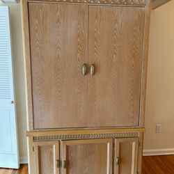 Tall TV/ Armoire Cabinet in Bleached ASHWOOD 48"Wx81"Hx25"D