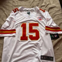 Patrick Mahomes Jersey, White And Red Version Never Worn Mint condition authentic
