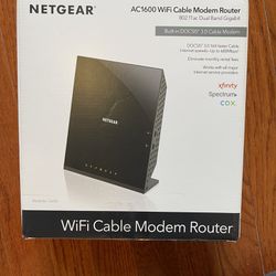 NETGEAR Cable Modem Router Combo C6250 - Dual Band, Compatible with Cable Providers Including Xfinity, Spectrum, Cox 