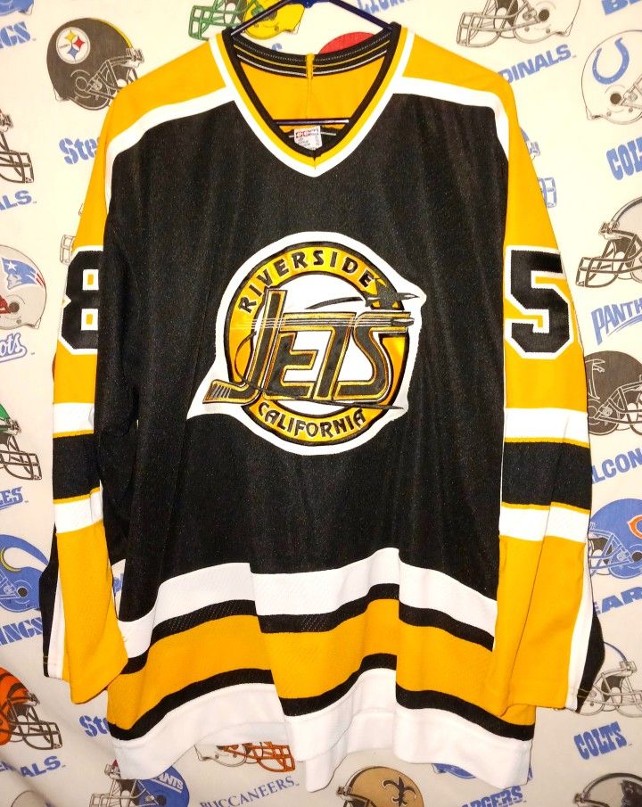Vintage Rare IE Inland Empire Riverside California Jets Cawelti CCM Hockey Jersey