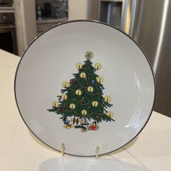 Christmas Tree Angel Gold Accent Plate