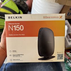Belkin N150 Wireless-Wi-Fi Router 4 Port 2.4 GHz Easy Internet Access Open Box 