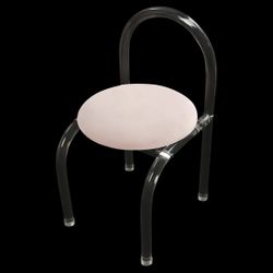 Modern Minimalist Acrylic Chair with Velvet Cushion,Fashion Clear Vanity Chair with Acrylic Legs,for Bedroom Dining Room Living Room OfficeClear (Pink