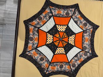 Handmade Halloween Spiderweb Quilt