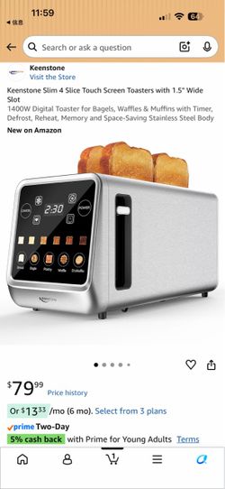 Keenstone Slim 4 Slice Touch Screen Toasters