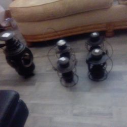 5 Antique Railroad Signals And Latterns 