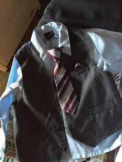 Boys 2 piece suit with shirt and tie