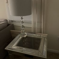 Two Mirrored End Tables