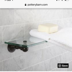 2 Pottery Barn glass shelves
