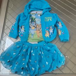 Bluey 3-Piece Outfit Set Size 2T