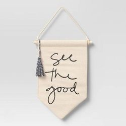 Threshold Canvas Wall Hanging Banner See The Good Boho Minimalist Decor