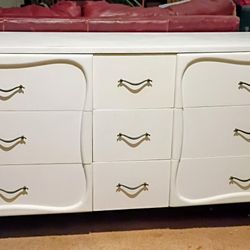 White Dresser with Nine Drawers- Delivery Available!
