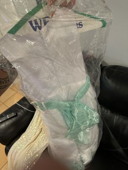 White White Aqua Flower Kid Dress