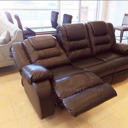 Vacherie Chocolate Reclining Sofa Couch