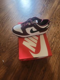 nike dunk low (gs) dark team red/black size 7y