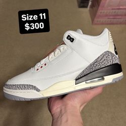 Size 11 - Air Jordan 3 White Cement Reimagined