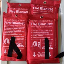 MART COBRA Emergency Fire Blanket for Home and Kitchen. 40"x40".  Set of 4